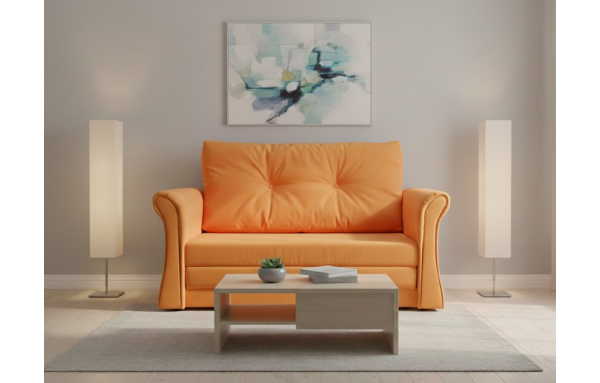 Sofa Hania pomarańczowa z funkcją spania